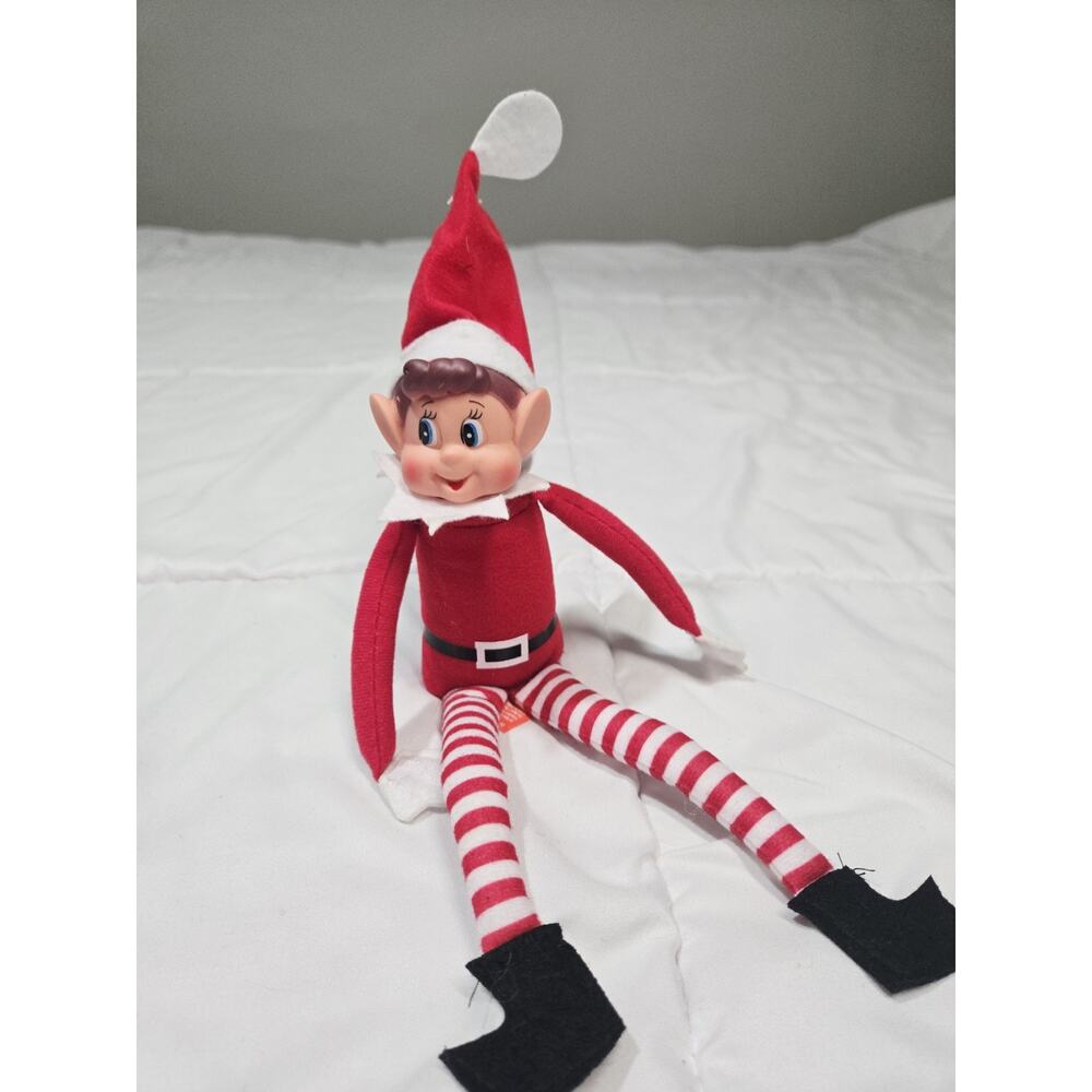 Vtg Elf Behaving Badly Plush Toy Novelty Long Naughty Boy Christmas Ornament De